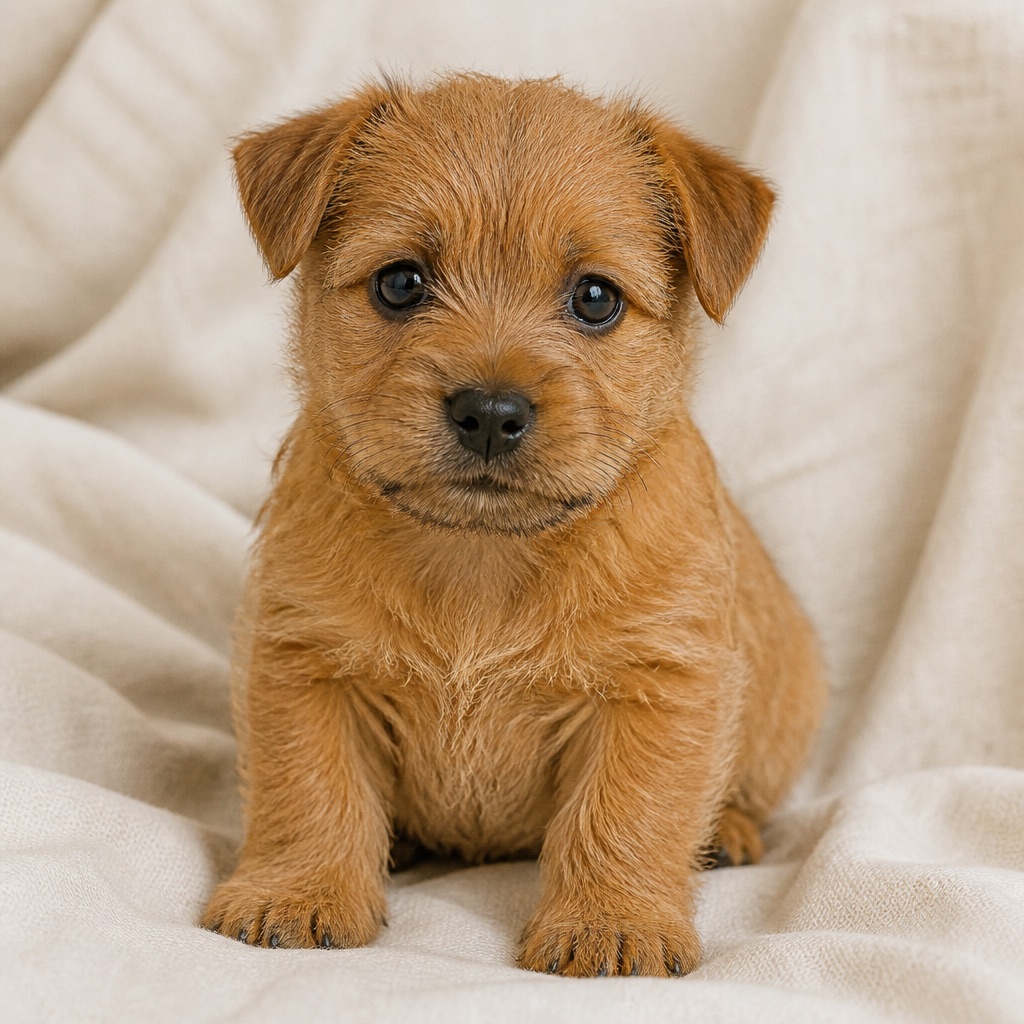 Norwich Terrier puppy illustration, not a Pari puppy